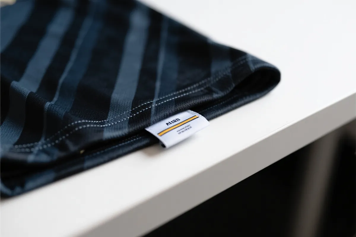 球衣细节特写与购买验真流程的视觉示意